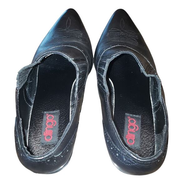 DINGO Black Leather Western Ankle Boots  8W Country Glam Southern Style Western - Picture 5 of 10